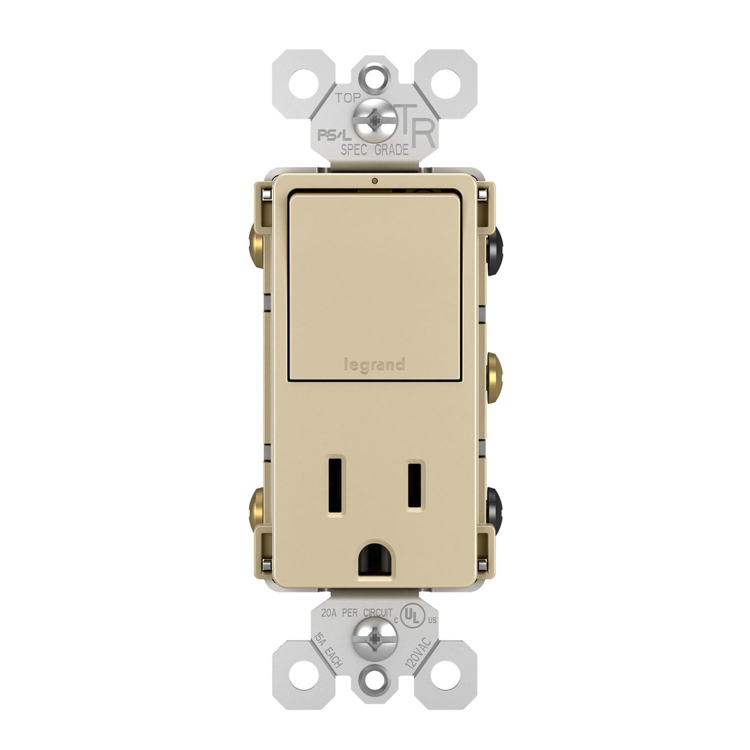Legrand RCD38TR radiant Switch with 15A Wall Outlet - Bees Lighting