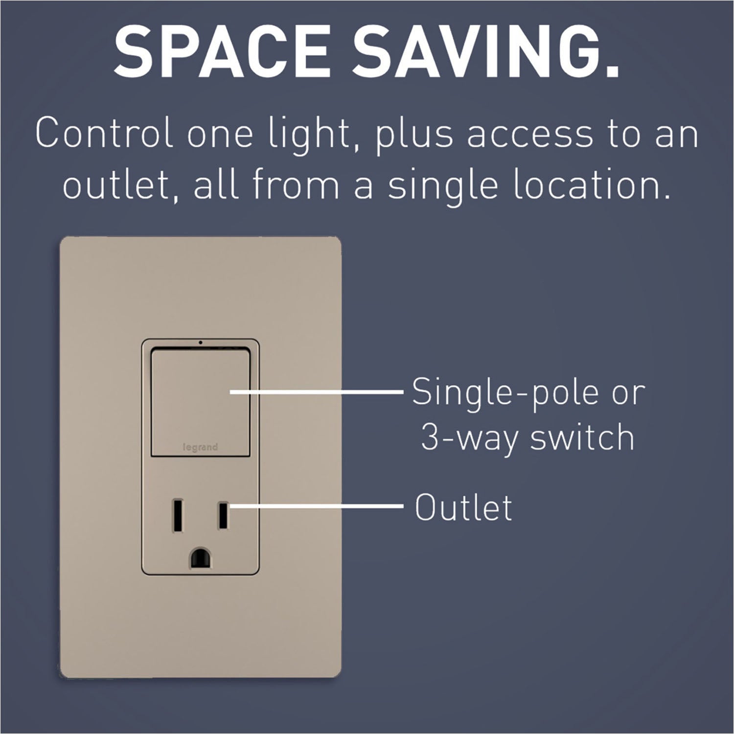 radiant Single Pole/3-Way Switch with 15A Tamper-Resistant Outlet, Nickel - Bees Lighting
