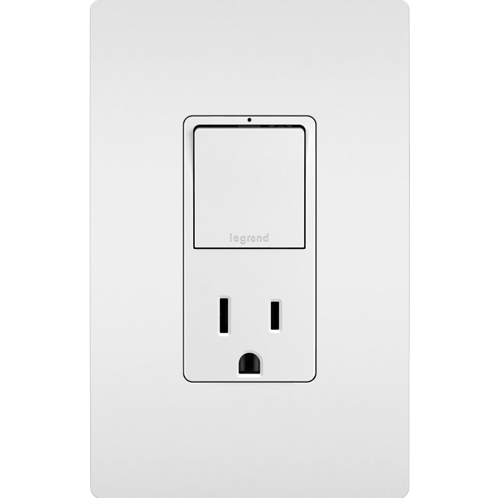 radiant Single Pole/3-Way Switch with 15A Tamper-Resistant Outlet, White - Bees Lighting