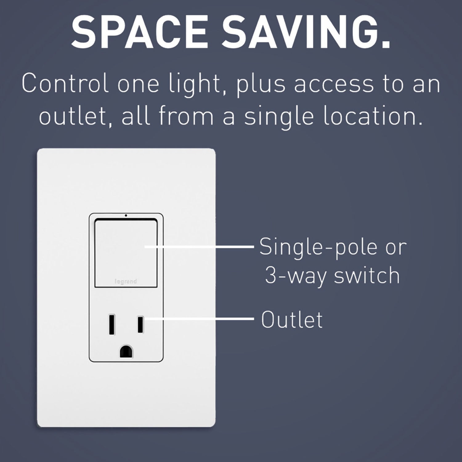 radiant Single Pole/3-Way Switch with 15A Tamper-Resistant Outlet, White - Bees Lighting
