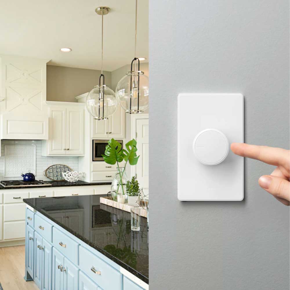Lutron Dalia LED+ Rotary Dimmer Switch, 150-Watt Single-Pole/3-Way, Light Almond - Bees Lighting