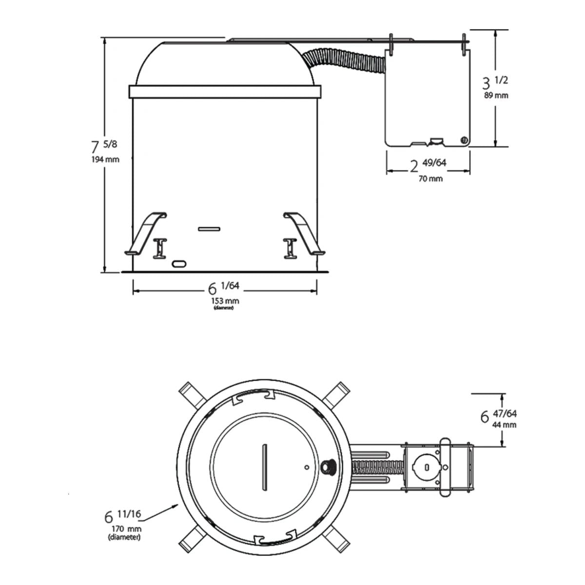 6" Remodeler Recessed Housing, IC Rated - Bees Lighting