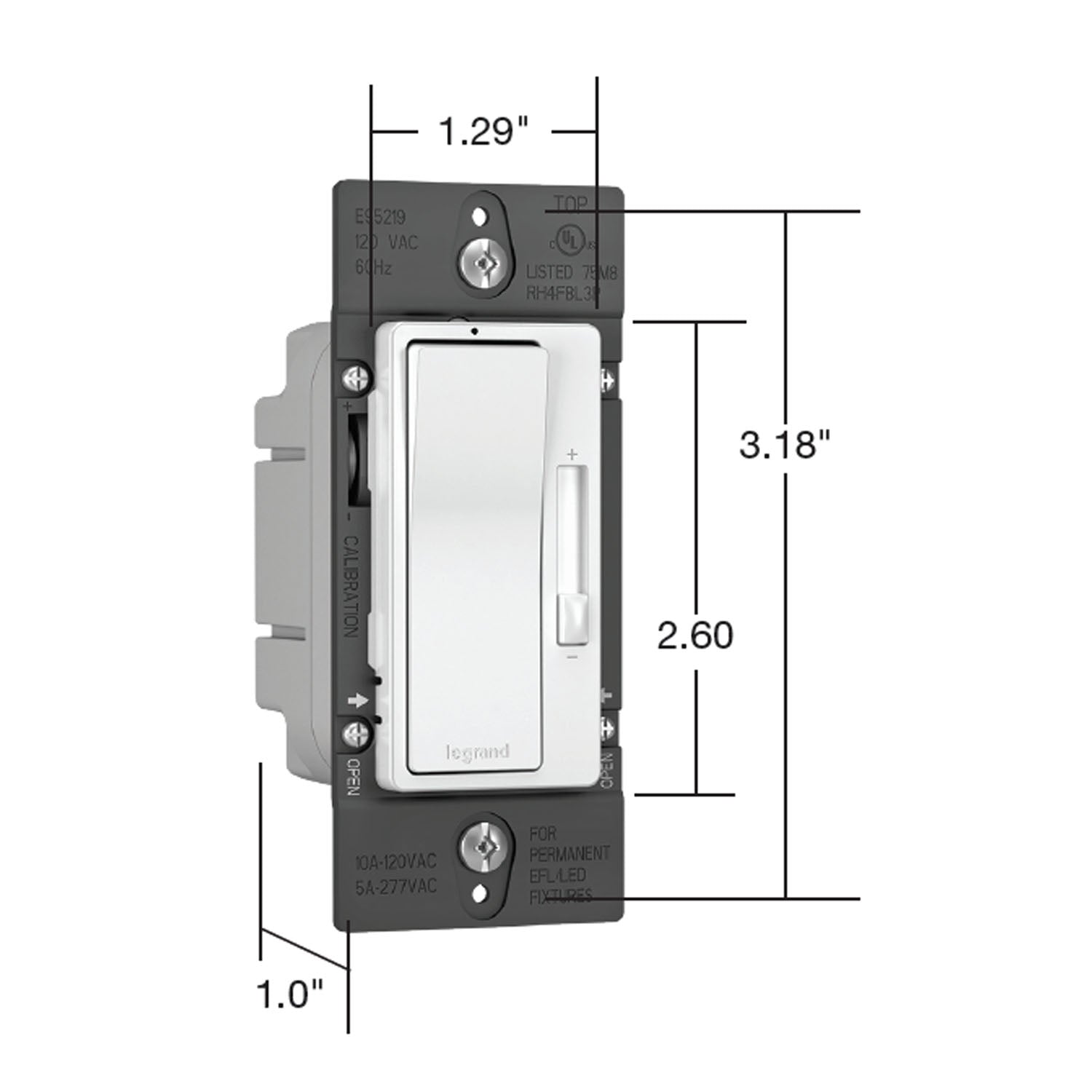 radiant 0-10V Dimmer Switch, LED|Fluorescent, 120V-277V, Tri-Color - Bees Lighting