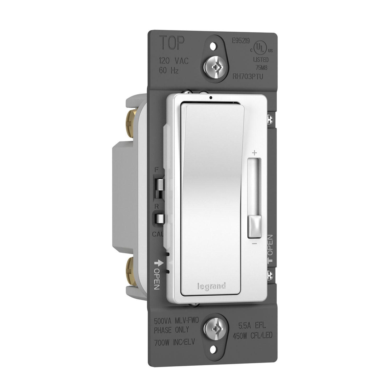 radiant Tru-Universal Dimmer Switch, 450-Watt LED, Single Pole/3-Way, White - Bees Lighting