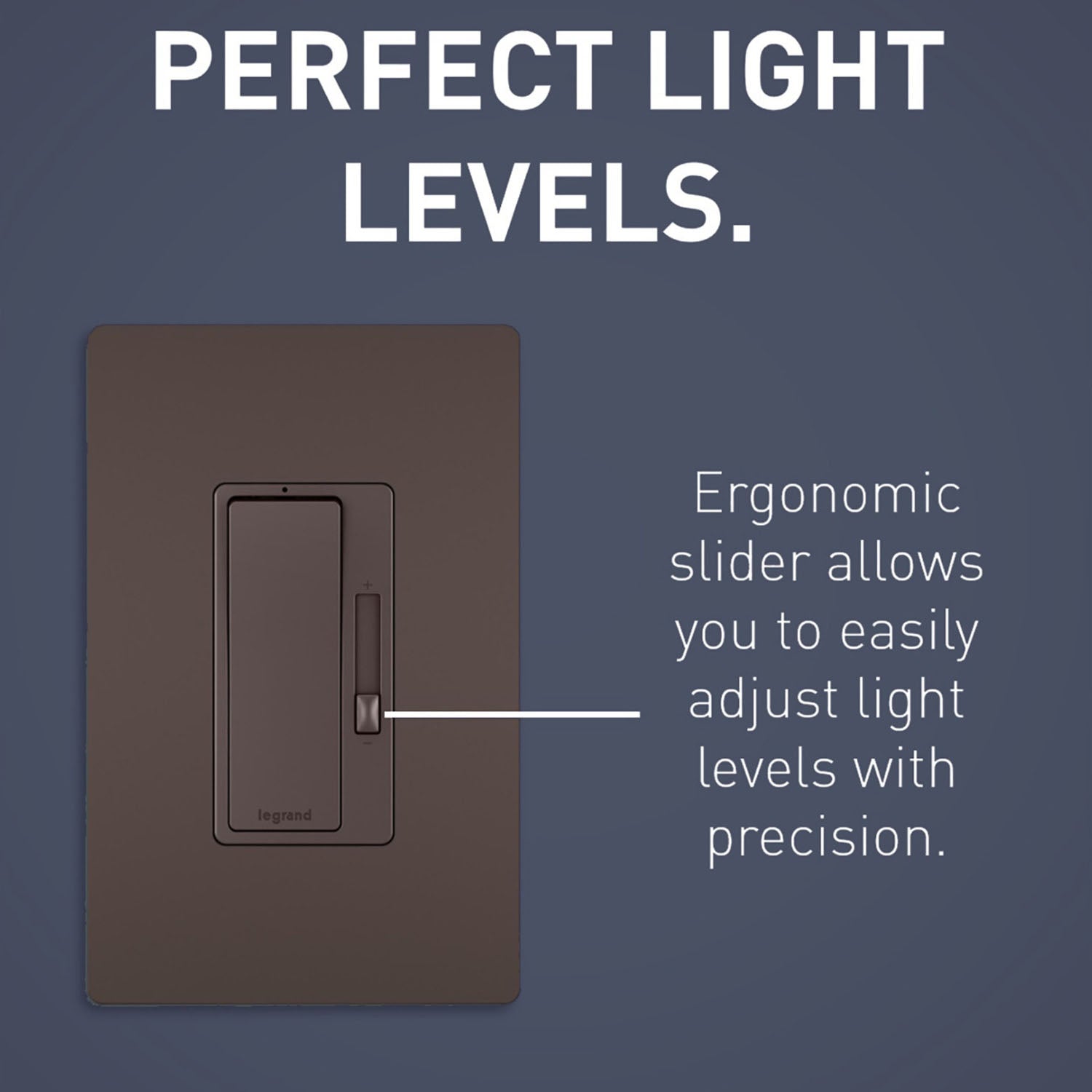 radiant Decora Slider Dimmer Switch, 450-Watt LED, Single Pole or 3-Way, Dark Bronze - Bees Lighting