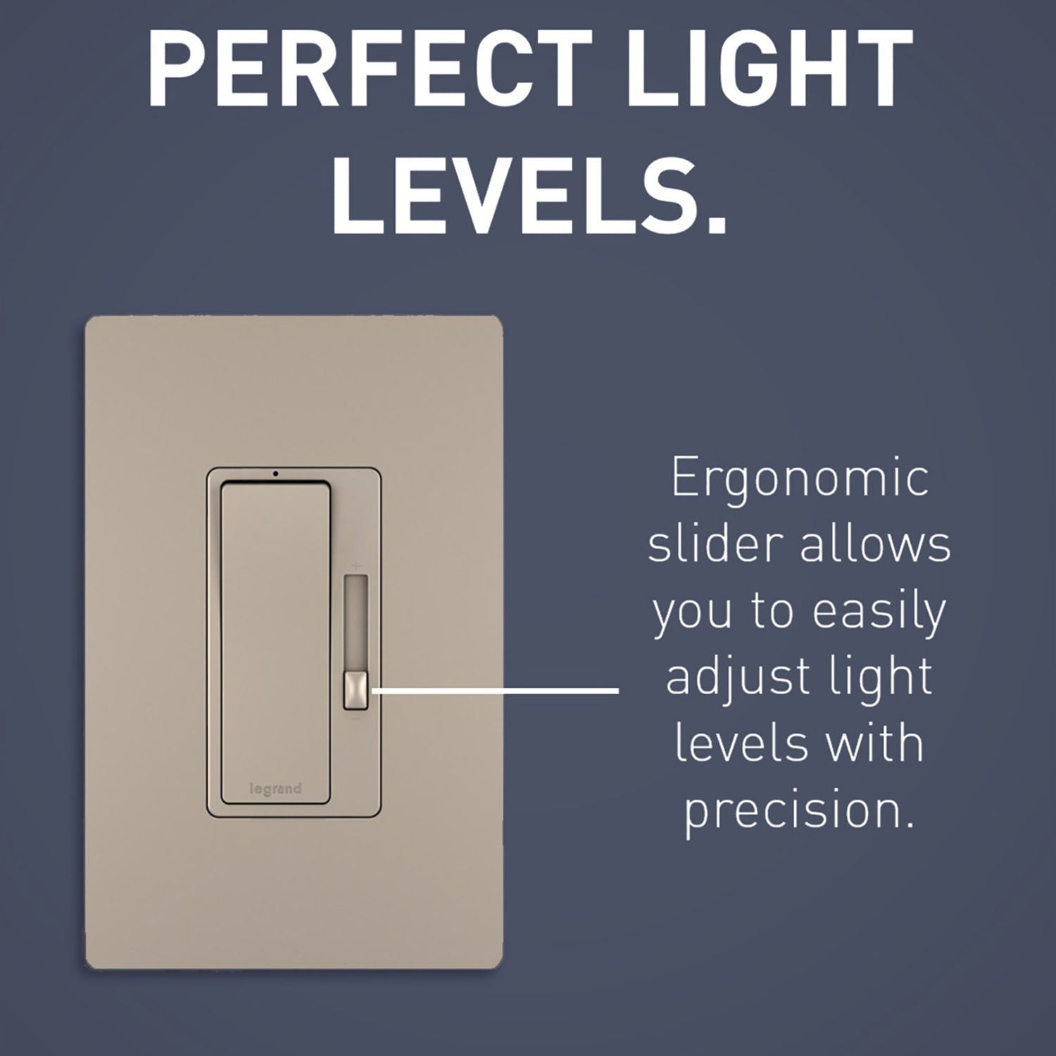 radiant Decora Slider Dimmer Switch, 450-Watt LED, Single Pole or 3-Way, Nickel - Bees Lighting