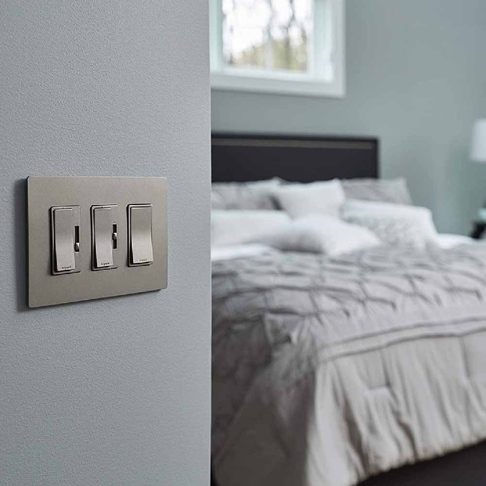 radiant Decora Slider Dimmer Switch, 450-Watt LED, Single Pole or 3-Way, Nickel - Bees Lighting