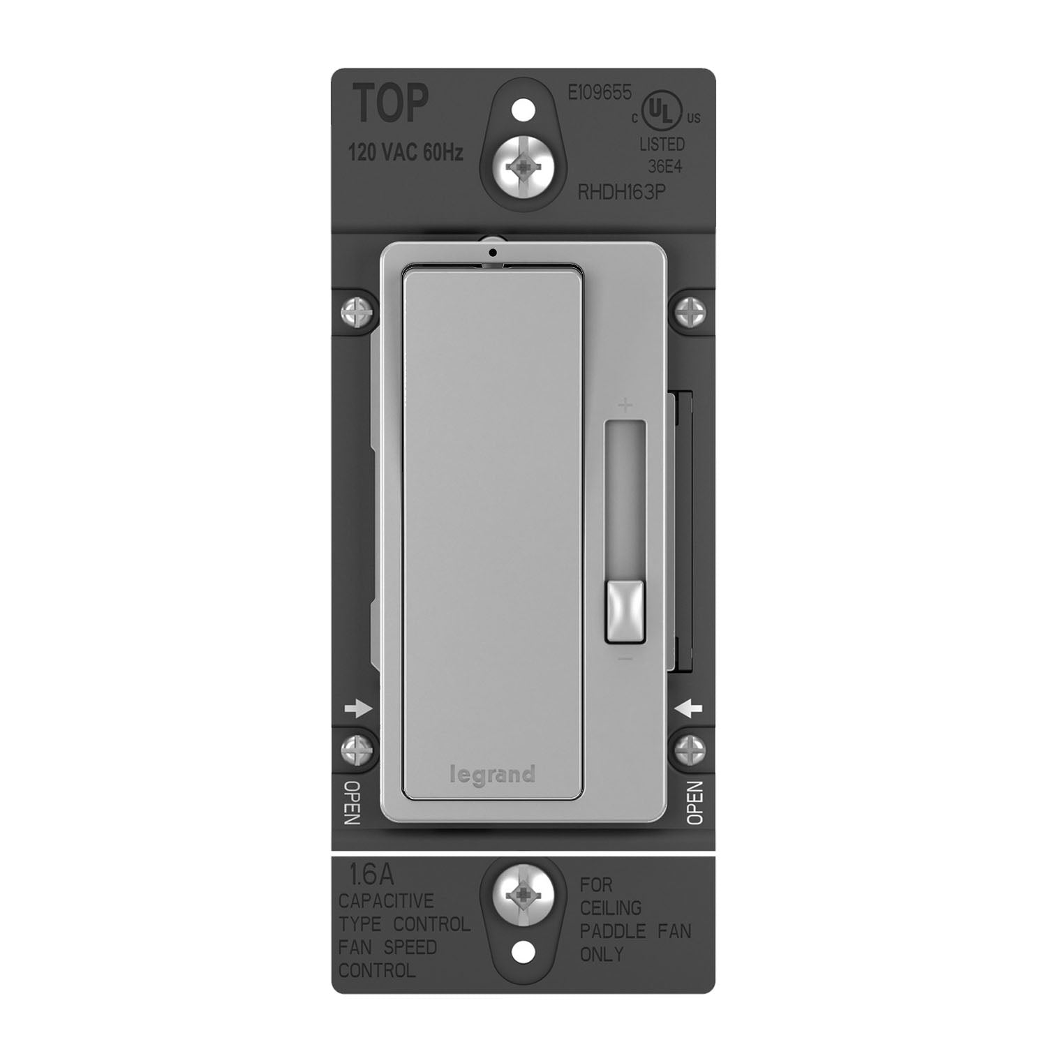 radiant 1.6 Amp De-Hummer Fan Speed Control Switch, Single Pole/3-Way, Gray - Bees Lighting