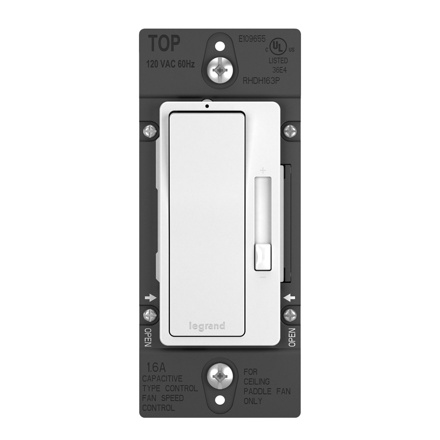 radiant Fan Speed Control, Single Pole/3-Way, White - Bees Lighting