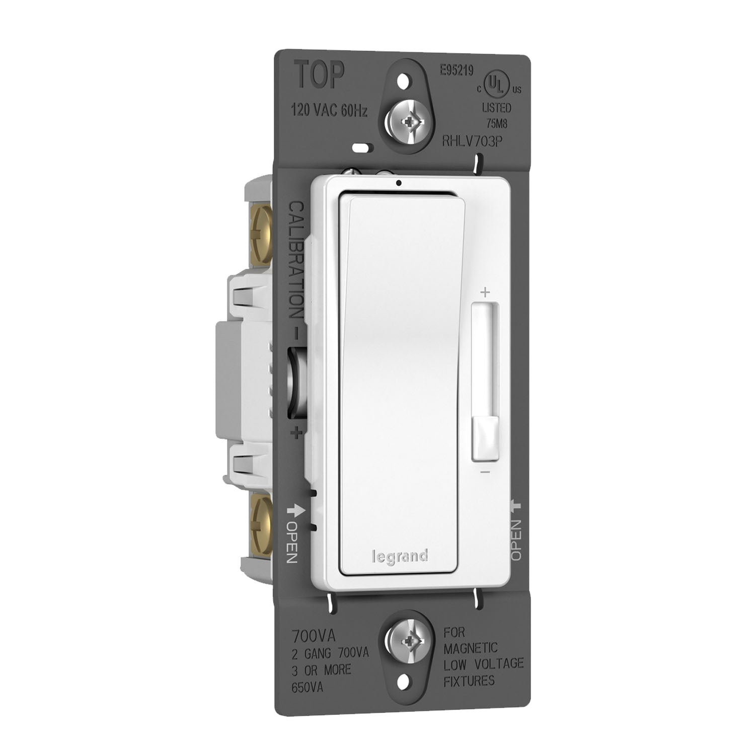 radiant 700W Magnetic Low-Voltage Dimmer Switch, Single Pole/3-Way, White - Bees Lighting
