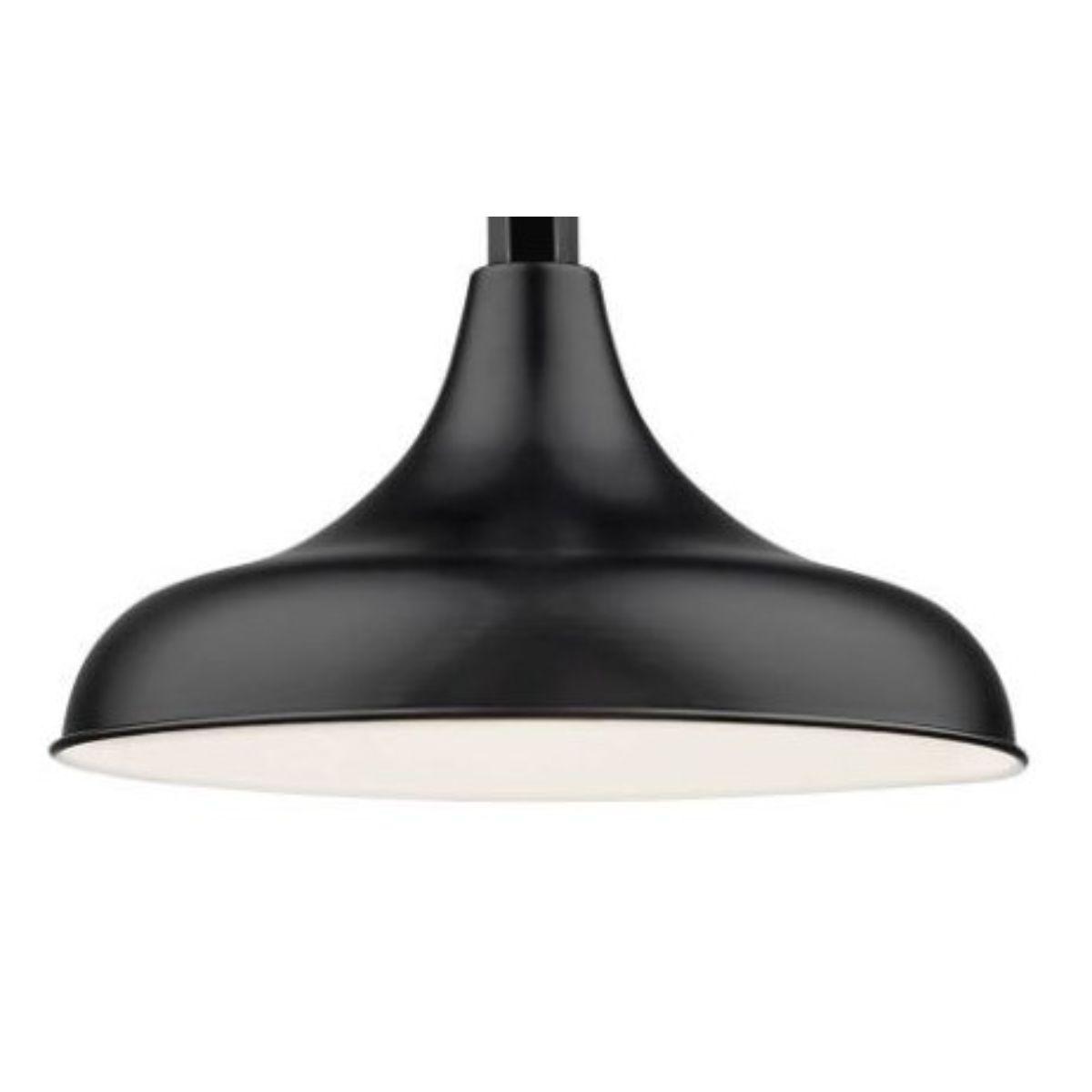 R Series 14 In. Satin Black Outdoor Modified Warehouse Shade with 3/4 In. Fitter