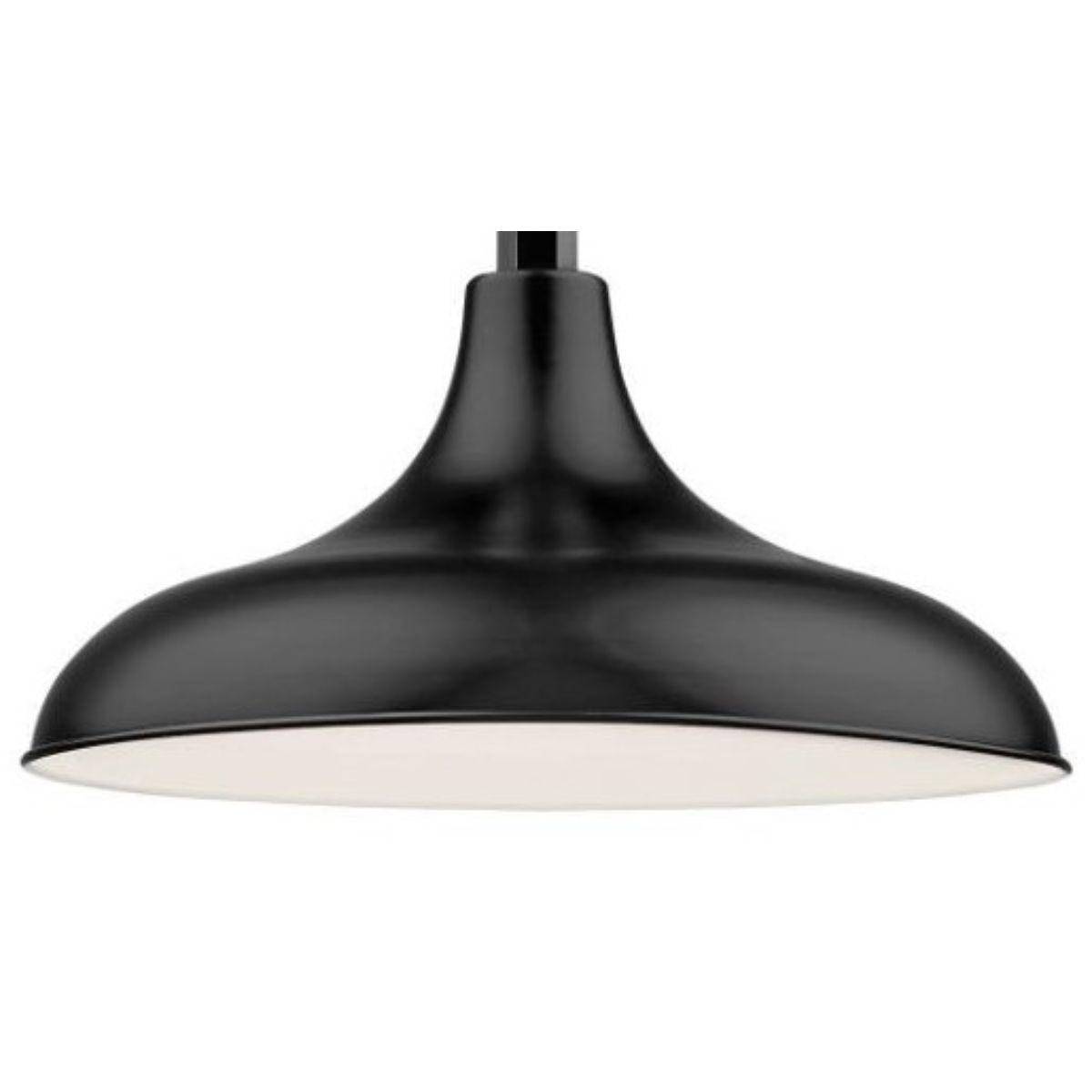 R Series 17 In. Satin Black Outdoor Modified Warehouse Shade with 3/4 In. Fitter