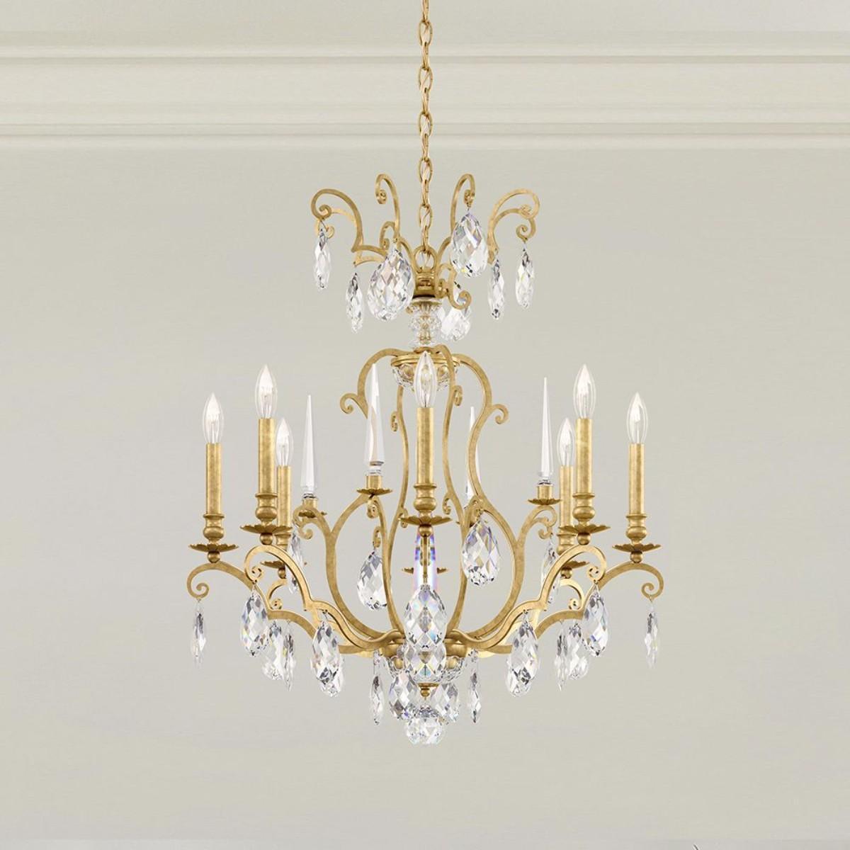 Renaissance Nouveau 8 Light Chandelier with Heritage Crystal - Bees Lighting