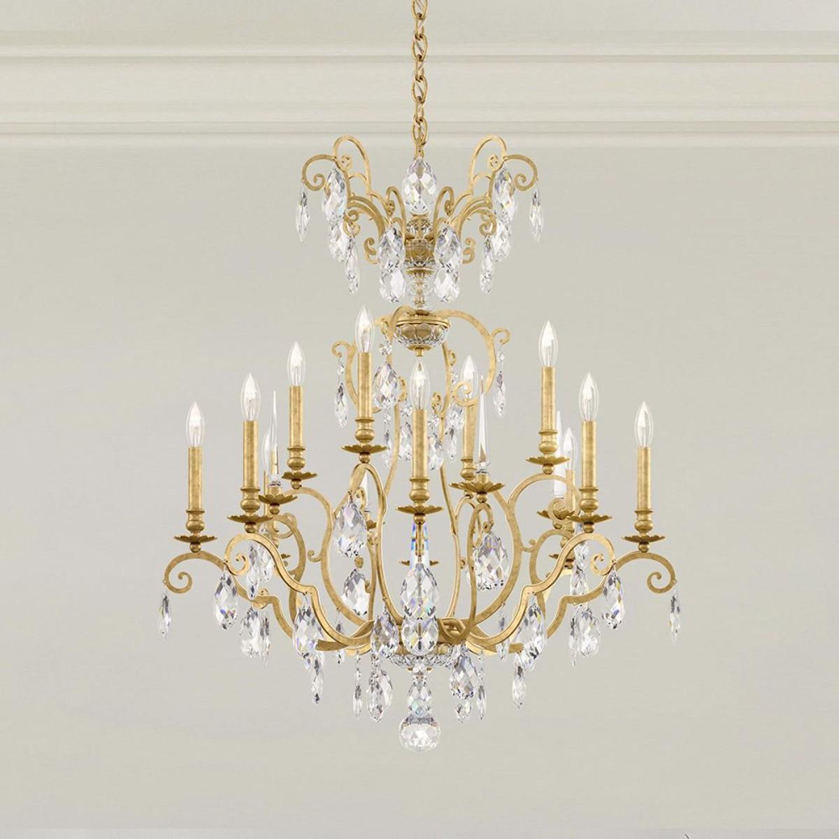 Renaissance Nouveau 12 Light Chandelier with Heritage Crystal - Bees Lighting