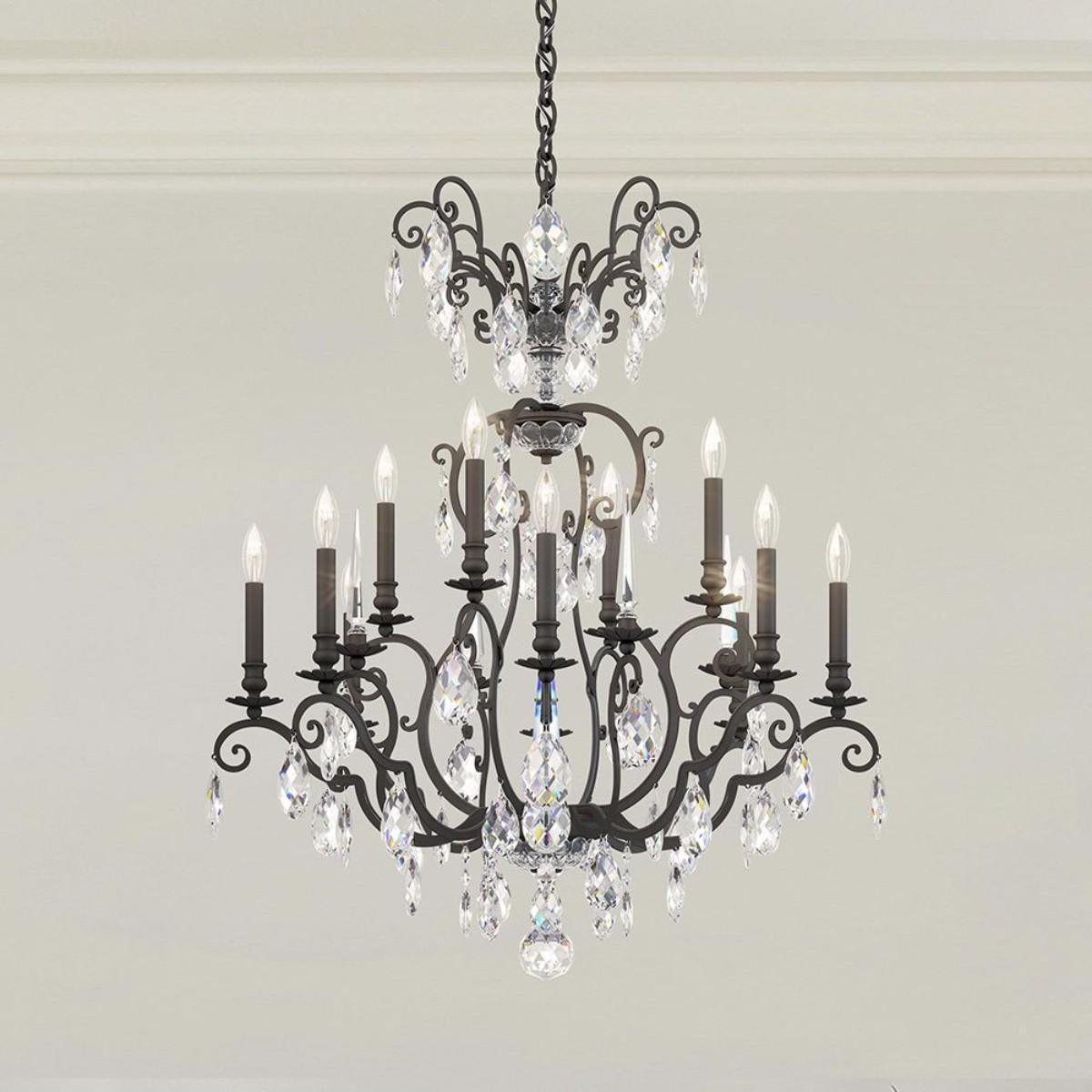 Renaissance Nouveau 12 Light Chandelier with Heritage Crystal - Bees Lighting