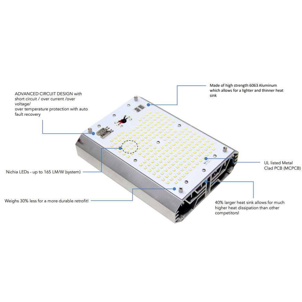 LED Retrofit Kit, 124 Watt, 20000 Lumens, 400W MH Equal, 5000K