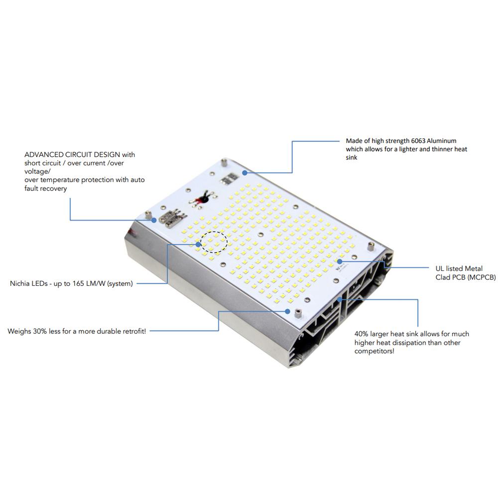 LED Retrofit Kit, 270 Watt, 43000 Lumens, 1000W MH Equal, 5000K