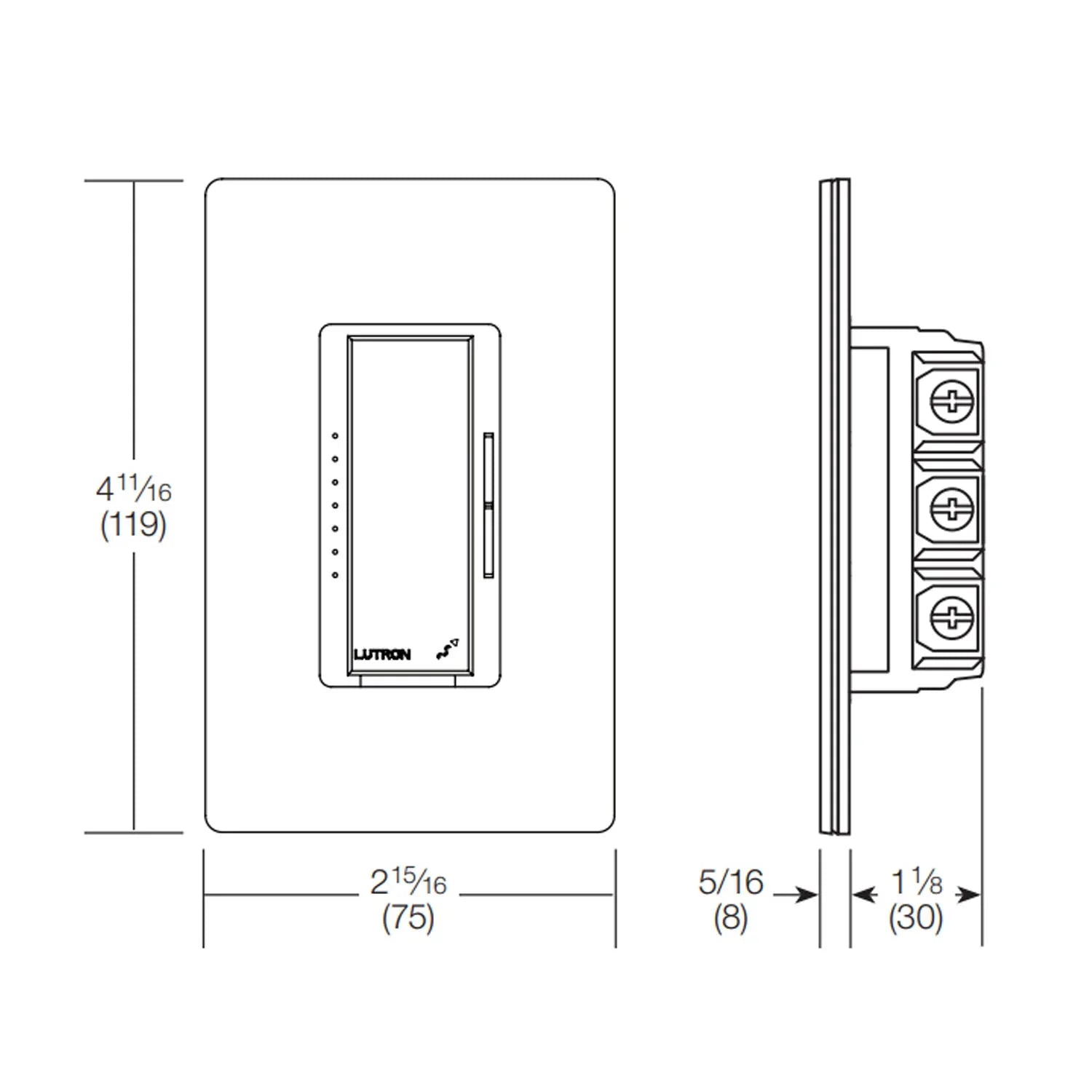 RA2 Select Maestro Smart Dimmer Switch, 1000W MLV, Single Pole/Multi-Location, Neutral Required, White - Bees Lighting