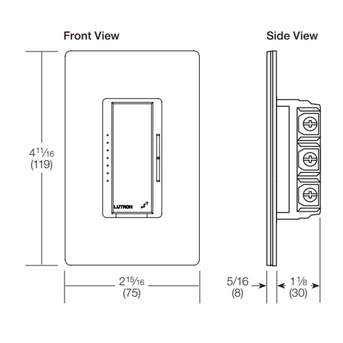 RA2 Select Maestro Smart Dimmer Switch, 600W MLV, Single Pole/Multi-Location, Neutral Required, Light Almond - Bees Lighting