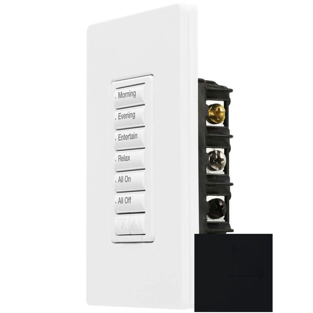 RadioRA 2 6-Button with Raise/Lower Keypad with LED Dimmer, Black - Bees Lighting