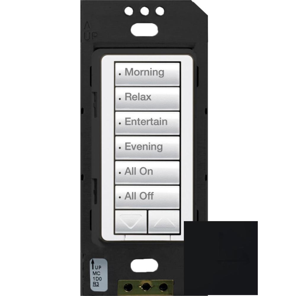 RadioRA 2 6-Button with Raise/Lower Keypad with LED Dimmer, Black - Bees Lighting