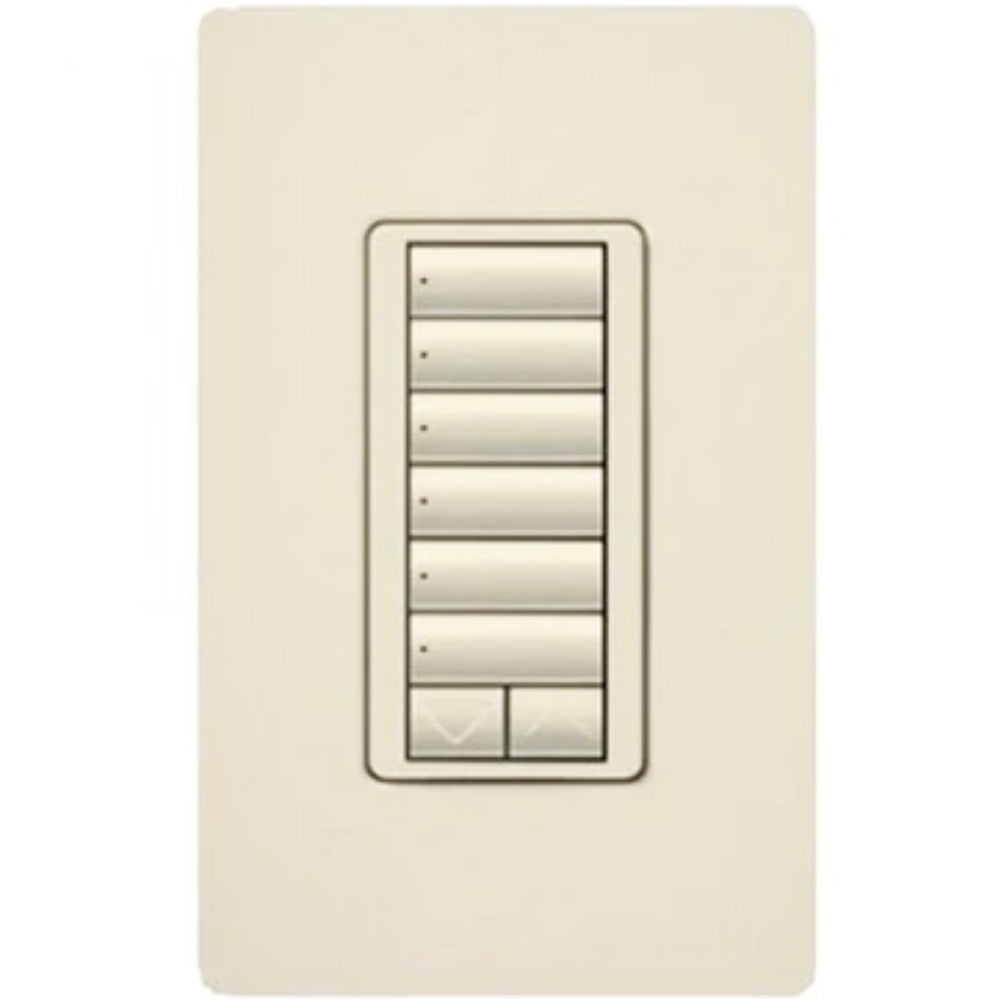 RadioRA 2 6-Button with Raise/Lower Keypad with LED Dimmer, Light Almond - Bees Lighting