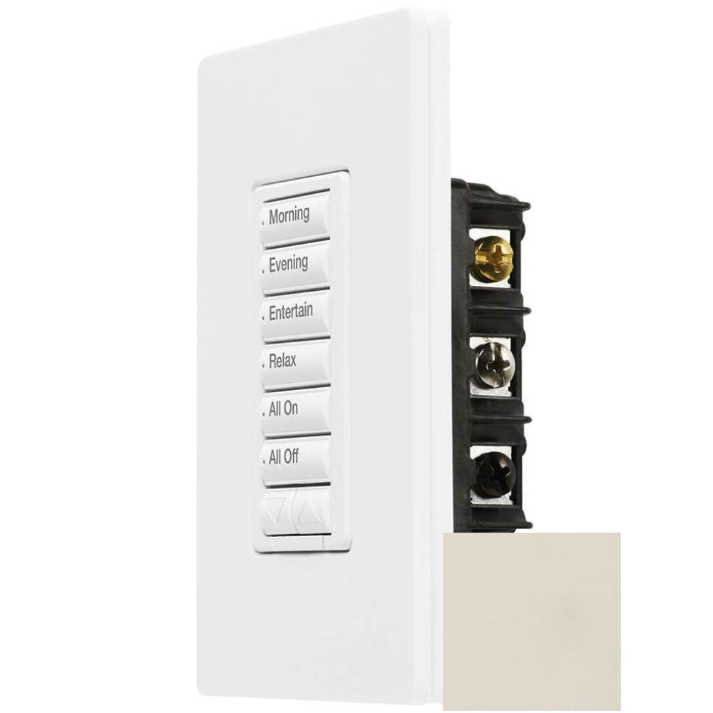 RadioRA 2 6-Button with Raise/Lower Keypad with LED Dimmer, Light Almond - Bees Lighting