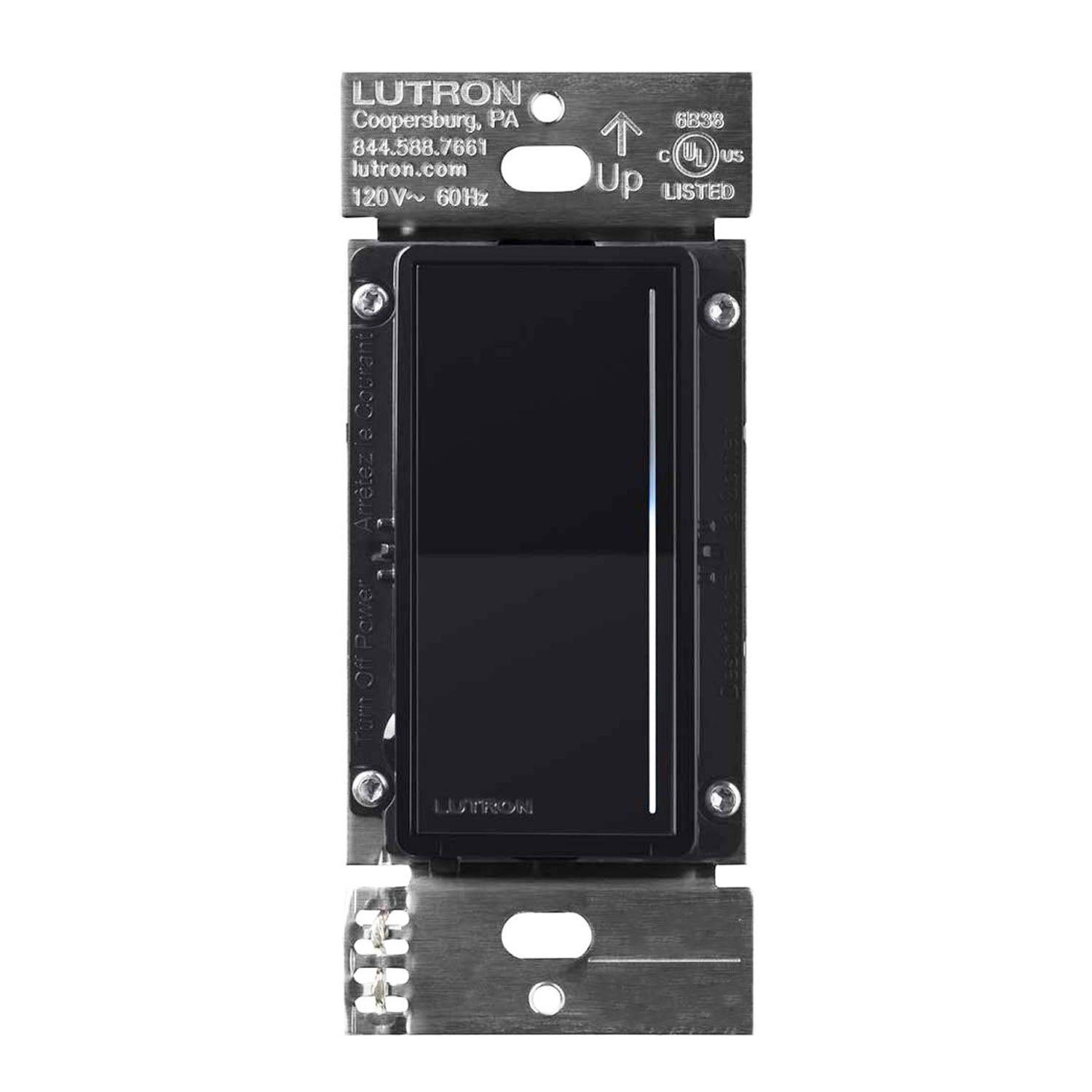 RadioRA 3 Sunnata Pro LED+ Touch Dimmer, 250 Watts LED, Single Pole/Multi-Location, Black - Bees Lighting