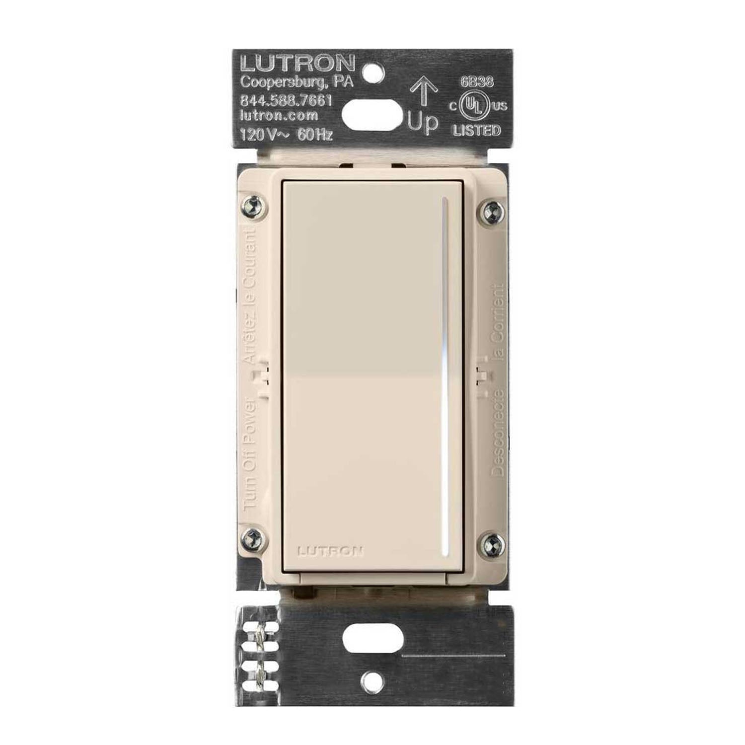 RadioRA 3 Sunnata Pro LED+ Touch Dimmer, 250 Watts LED, Single Pole/Multi-Location, Light Almond - Bees Lighting