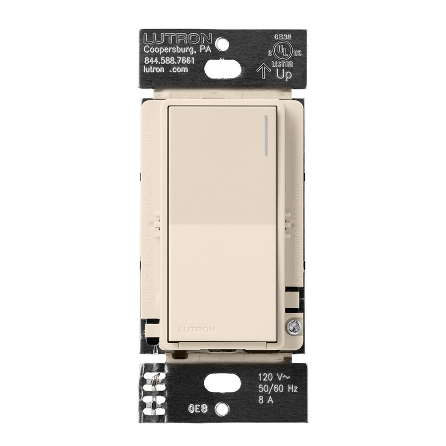 Lutron RadioRA 3 Sunnata Smart Companion Switch, Not for Standalone Use, Light Almond - Bees Lighting