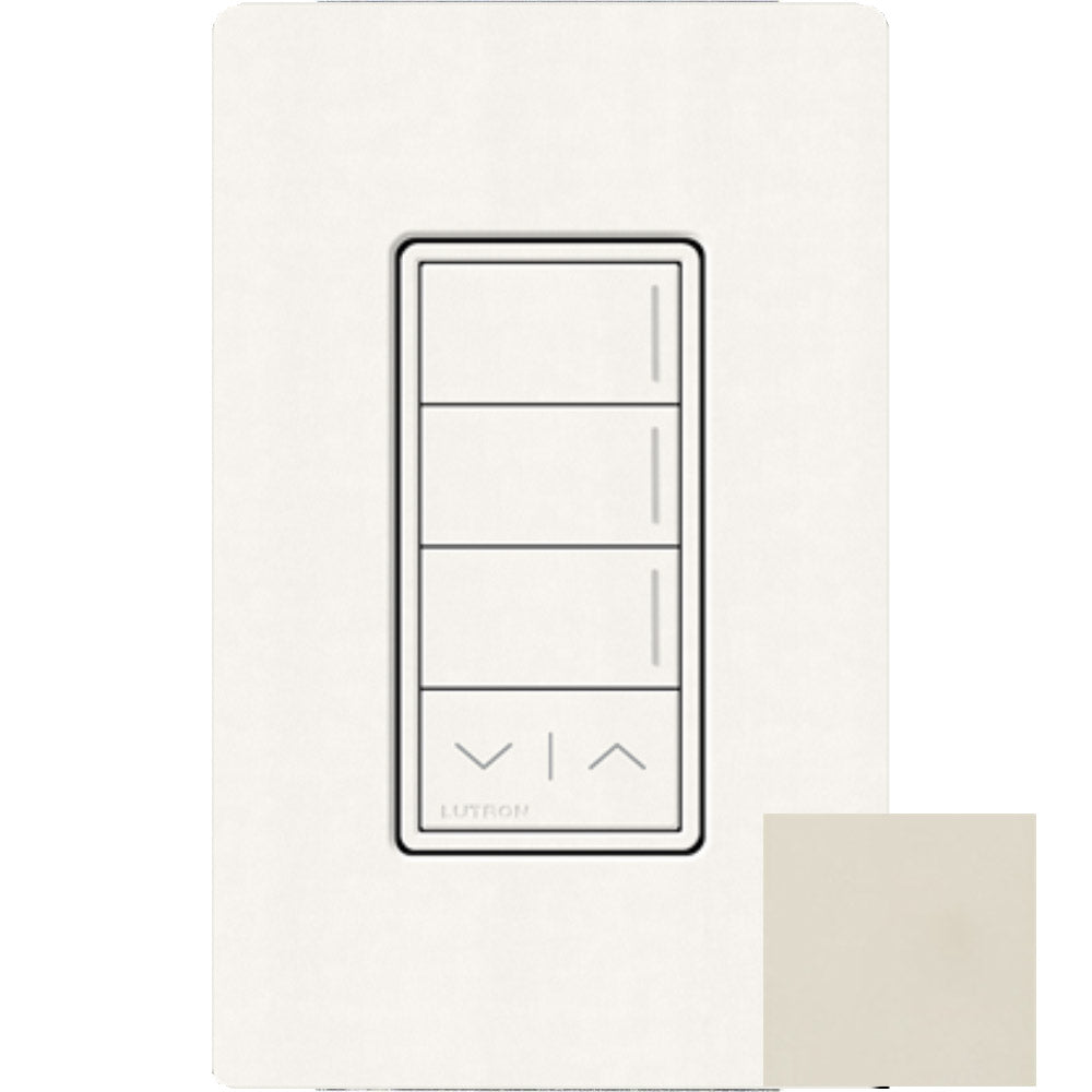 RadioRA 3 Sunnata Keypad, 3-Button with Raise/Lower, Light Almond - Bees Lighting