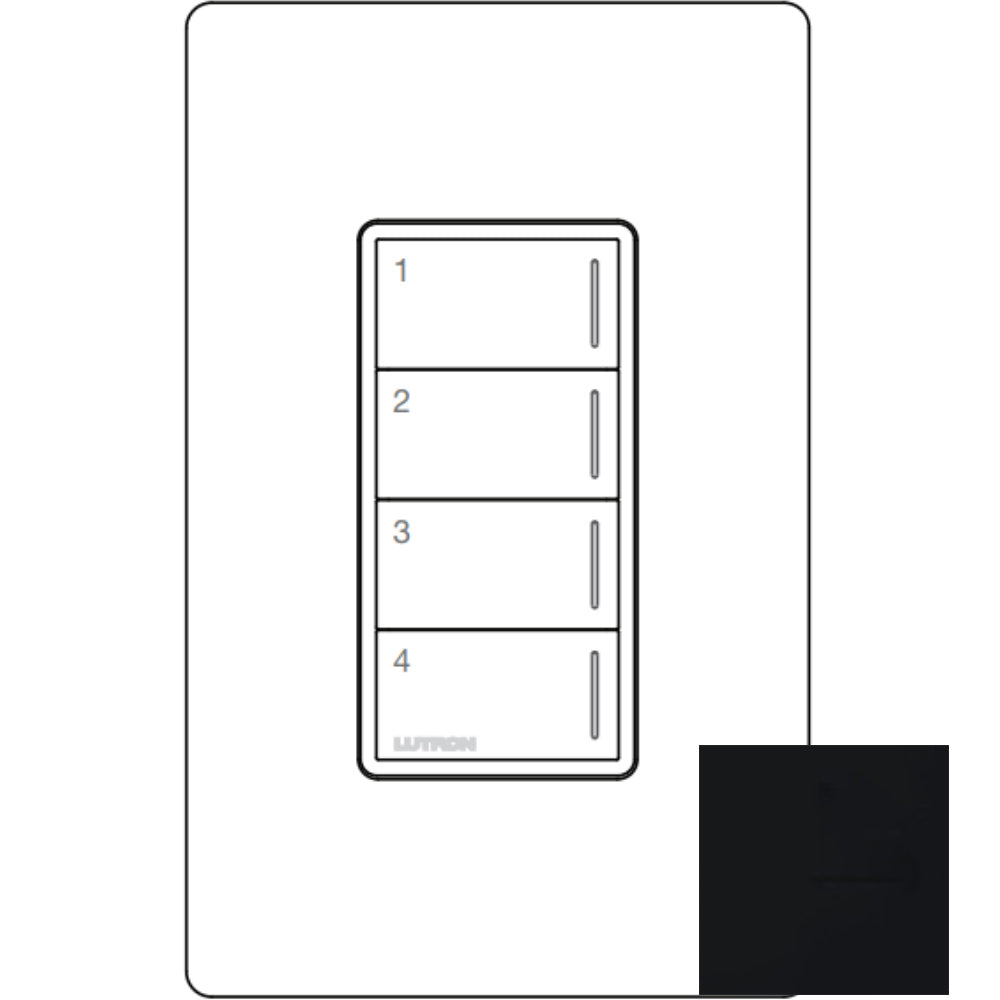 RadioRA 3 Sunnata Keypad, 4-Button, Black - Bees Lighting