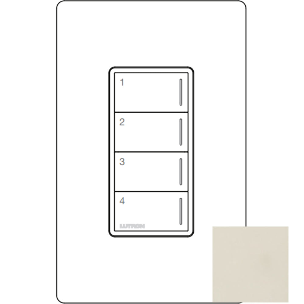 RadioRA 3 Sunnata Keypad, 4-Button, Light Almond - Bees Lighting