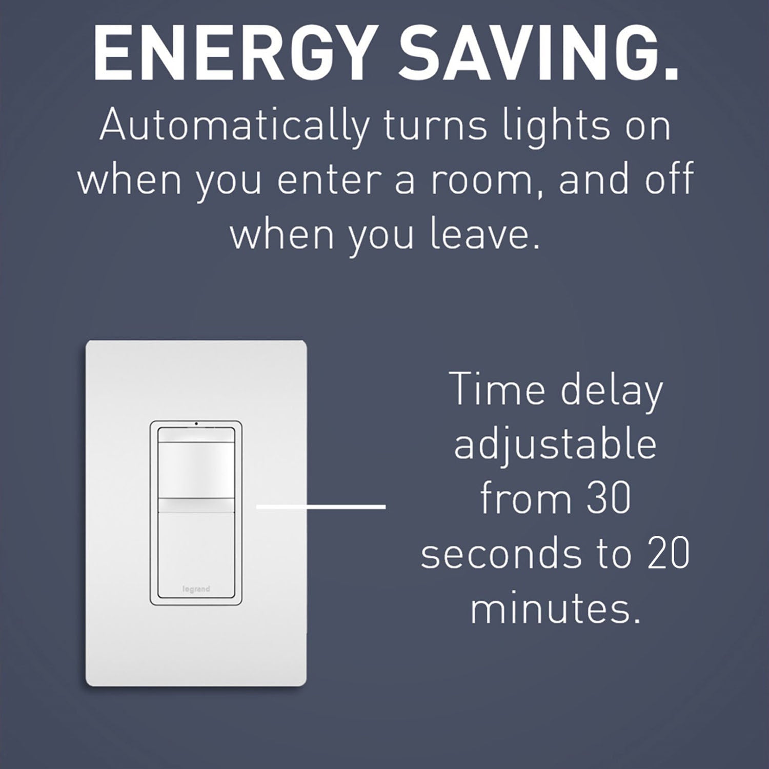 radiant PIR 180° Occupancy|Vaccancy motion Sensor Wall Switch, 600W, 120V, Black - Bees Lighting