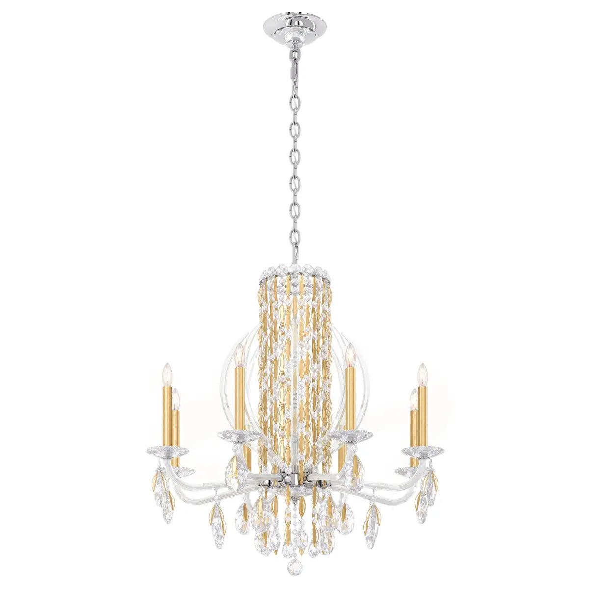 Sarella 8 Light Heirloom Gold Chandelier with Clear Heritage Crystals - Bees Lighting