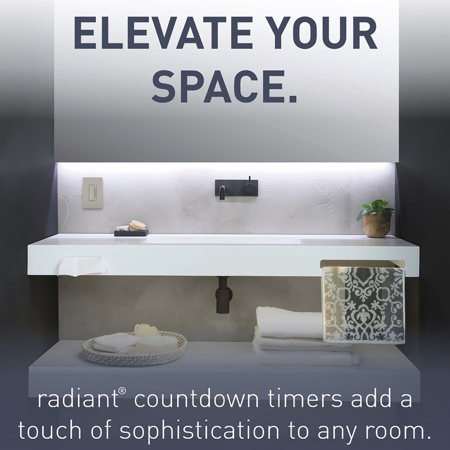radiant 4-Button Countdown Digital Timer, 10-60 minutes, 600W, Nickel - Bees Lighting
