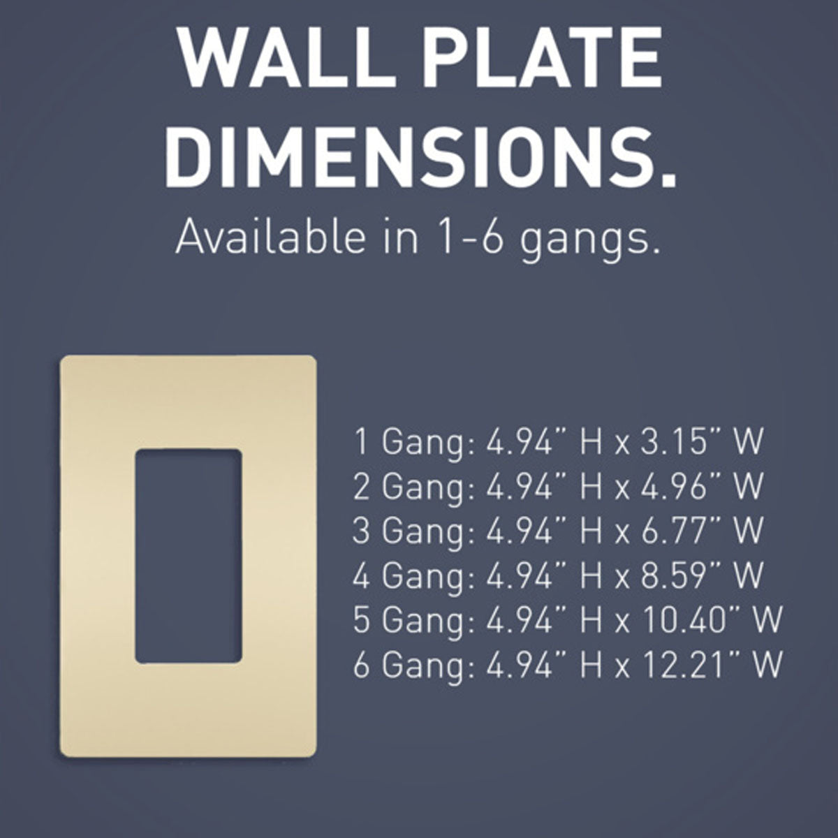 radiant 6-Gang Screwless Wall Plate, Ivory - Bees Lighting