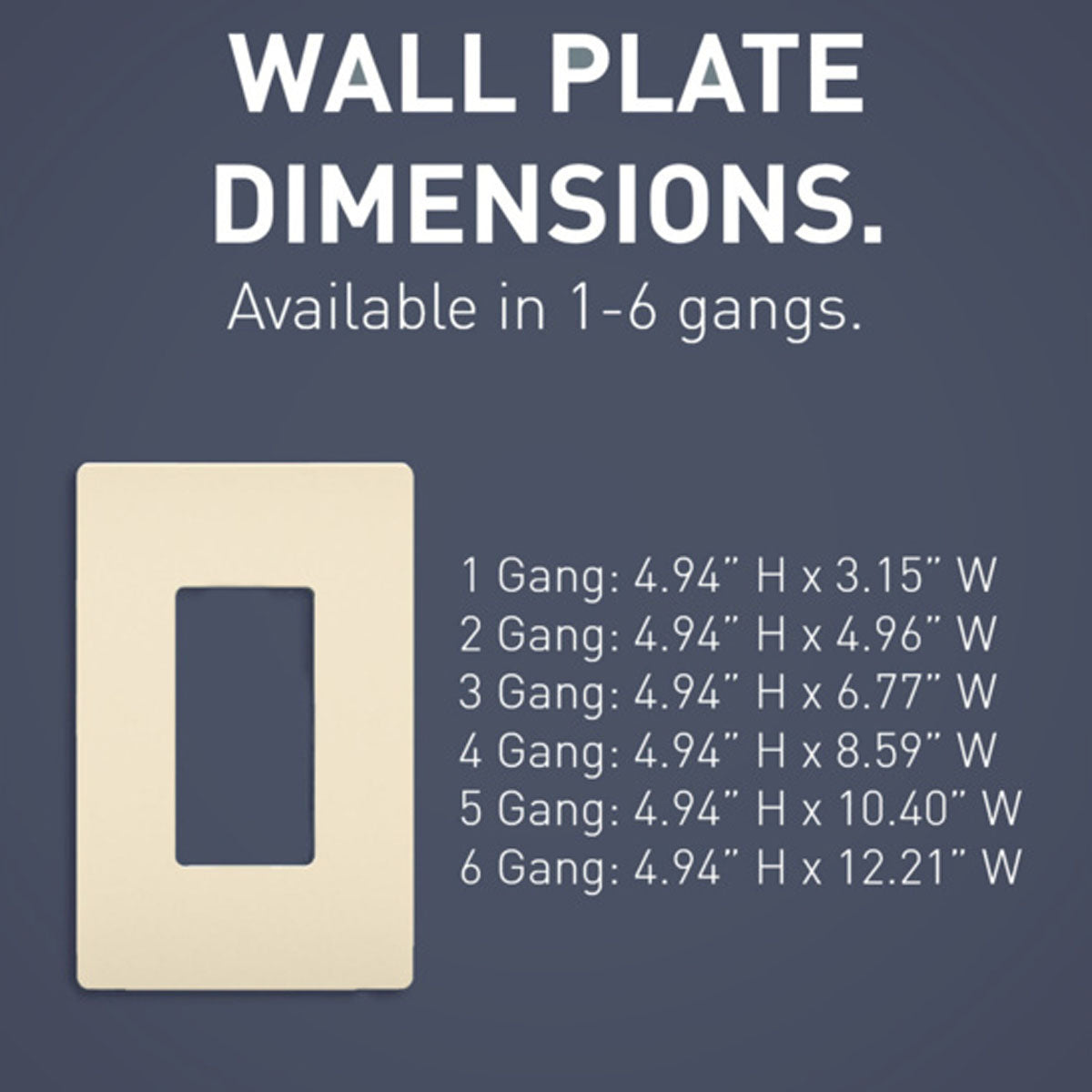 radiant 4-Gang Screwless Wall Plate, Light Almond - Bees Lighting