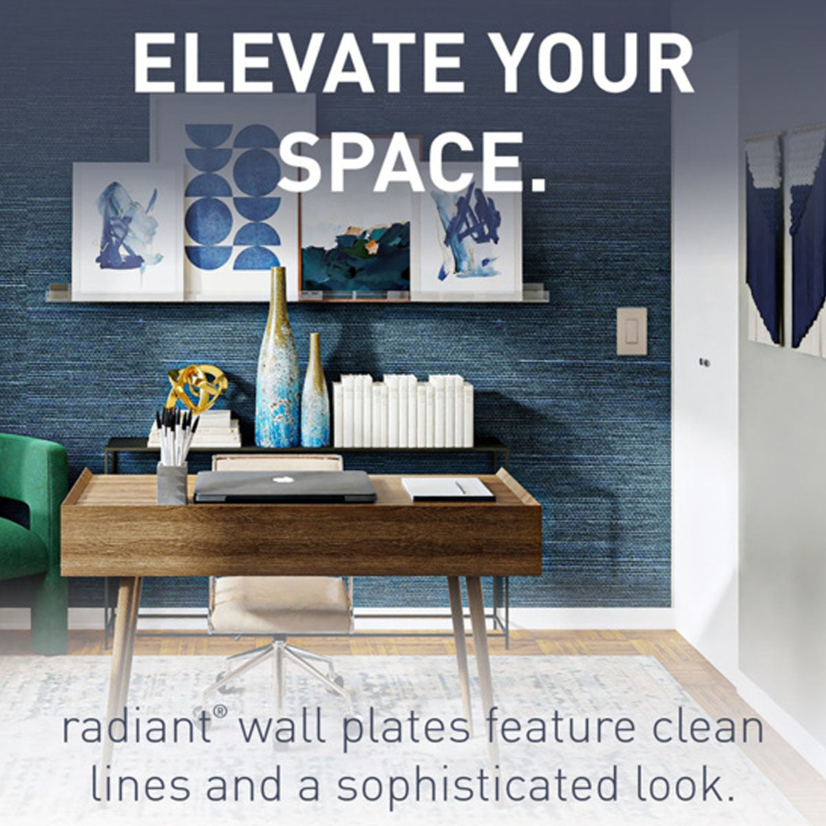 radiant 4-Gang Screwless Wall Plate, Nickel - Bees Lighting