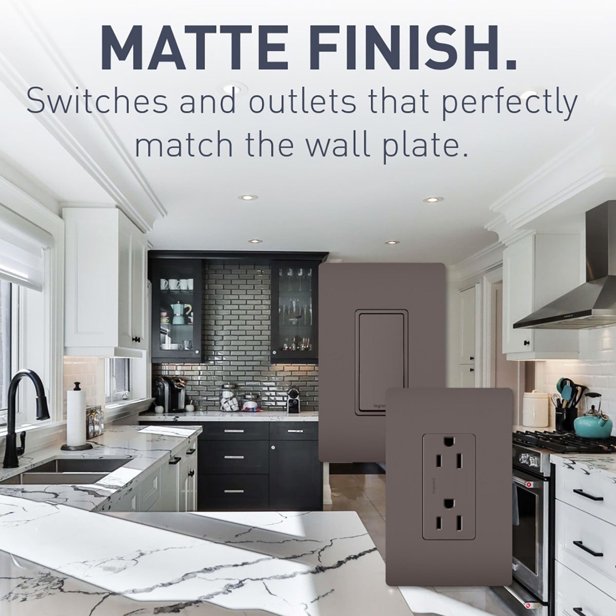 radiant 4-Gang Screwless Wall Plate, Brown - Bees Lighting