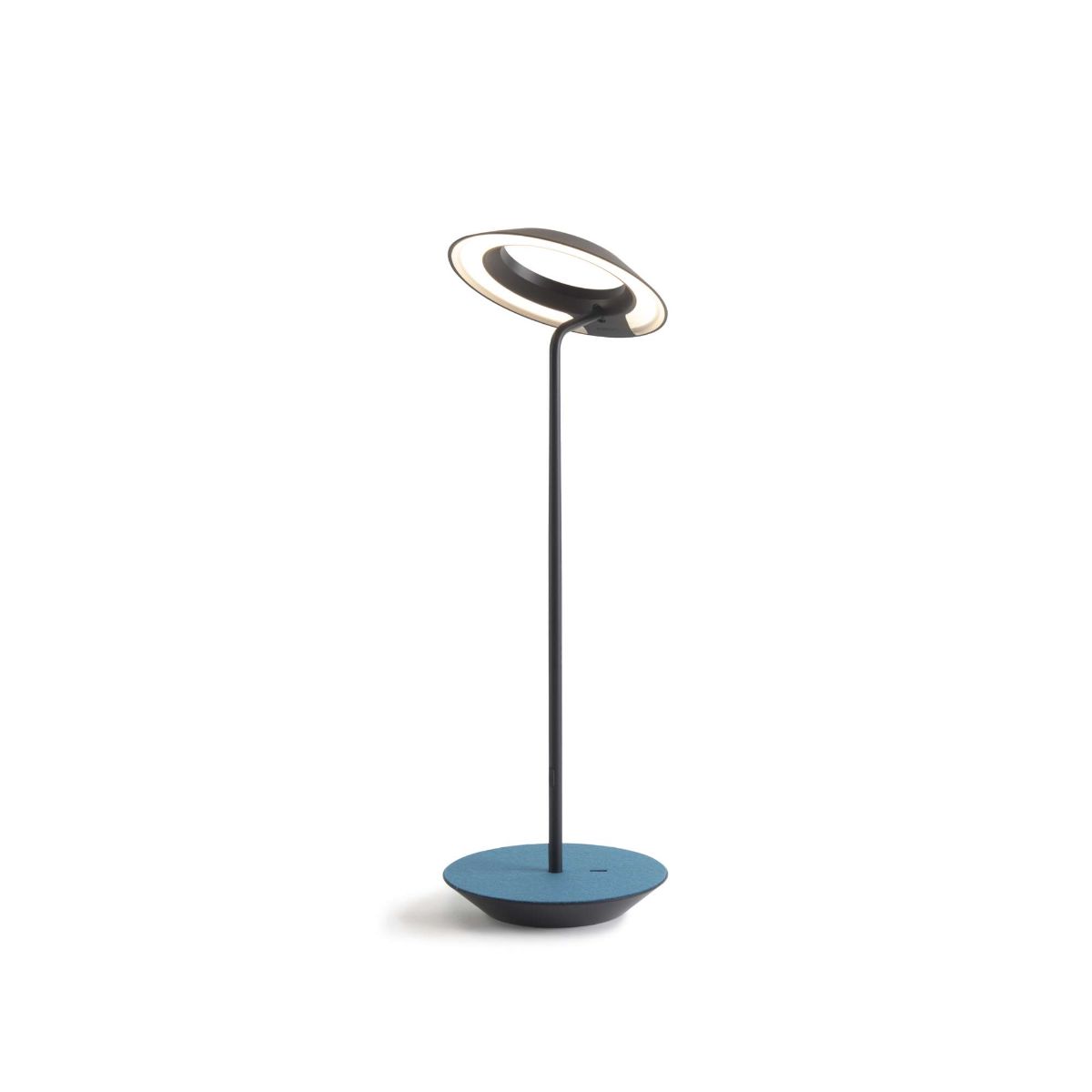 Royyo Matte Black With Azure Felt Modern LED Desk Lamp with USB Port - Bees Lighting