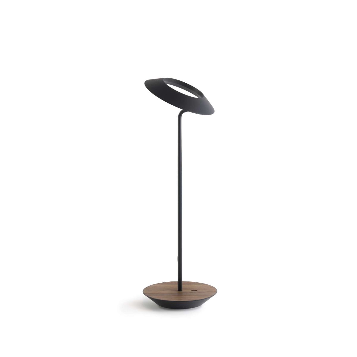 Royyo Matte Black With Oiled Walnut Modern LED Desk Lamp with USB Port - Bees Lighting