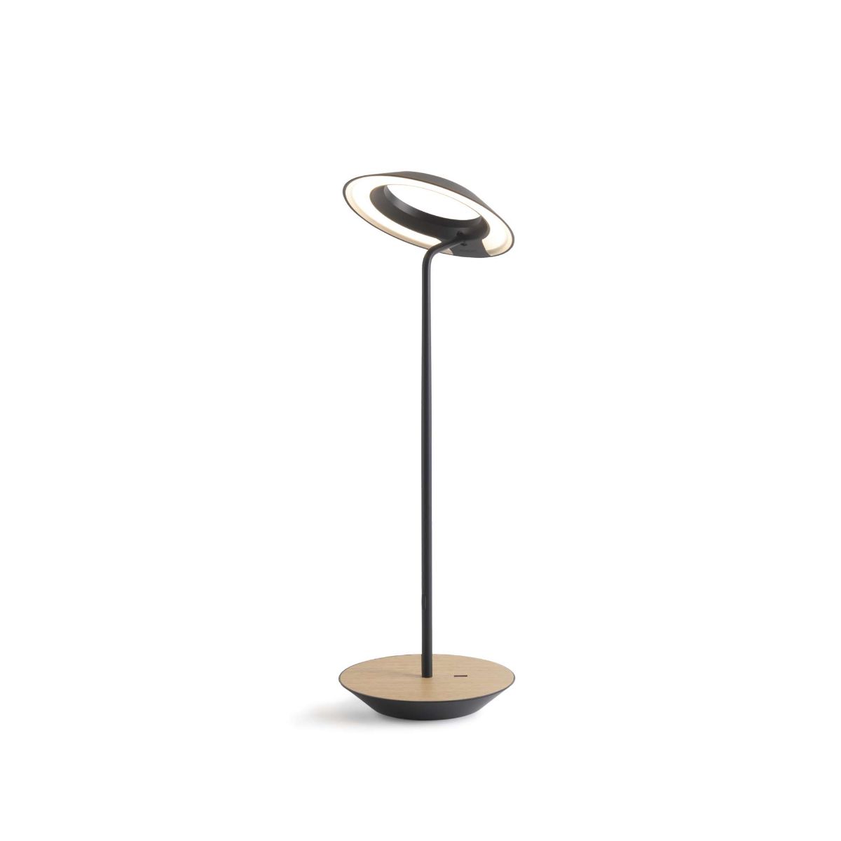 Royyo Matte Black With White Oak Modern LED Desk Lamp with USB Port - Bees Lighting