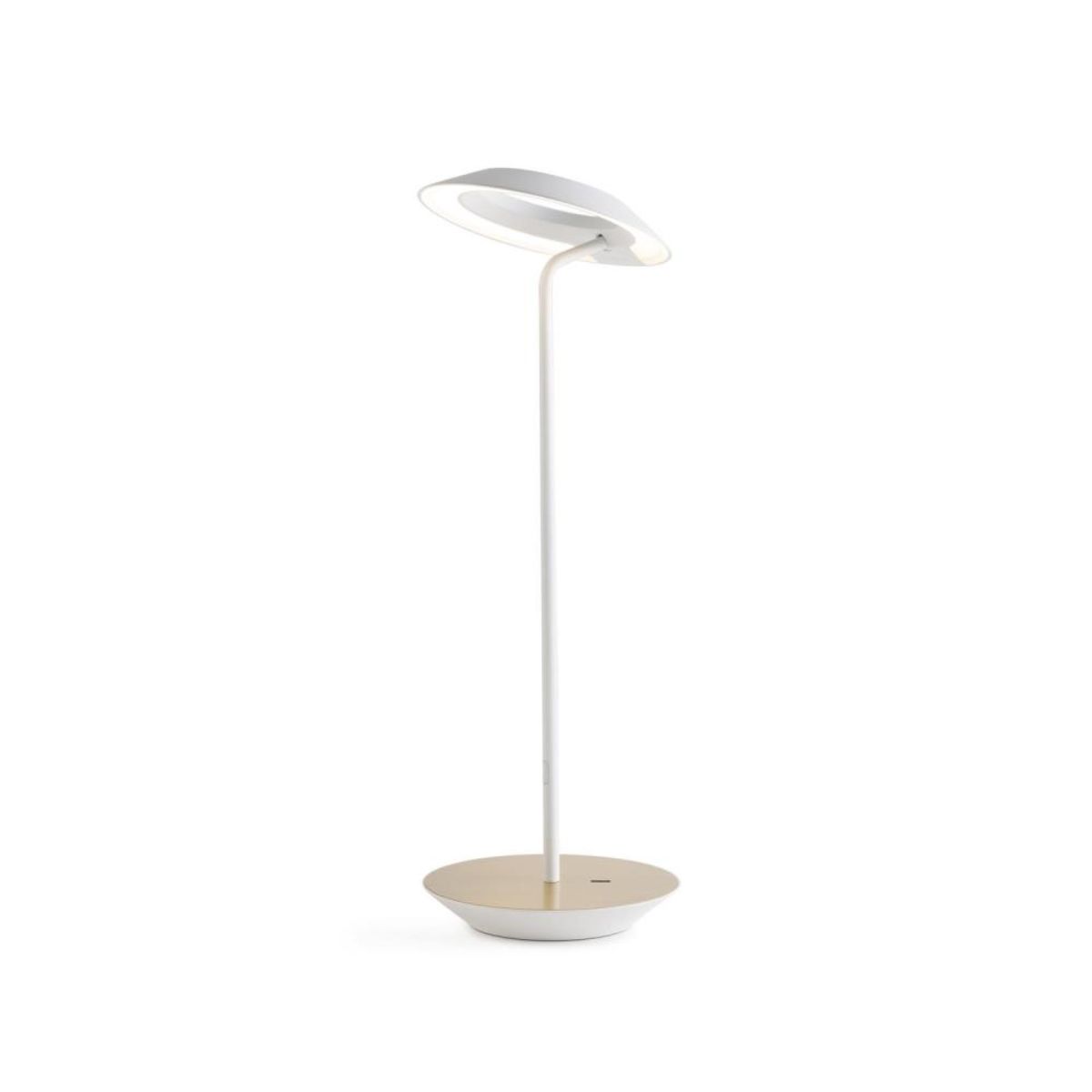Royyo Matte White With Brushed Brass Modern LED Desk Lamp with USB Port - Bees Lighting
