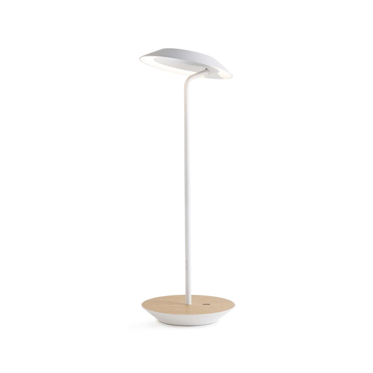 Royyo Matte White With White Oak Modern LED Desk Lamp with USB Port - Bees Lighting