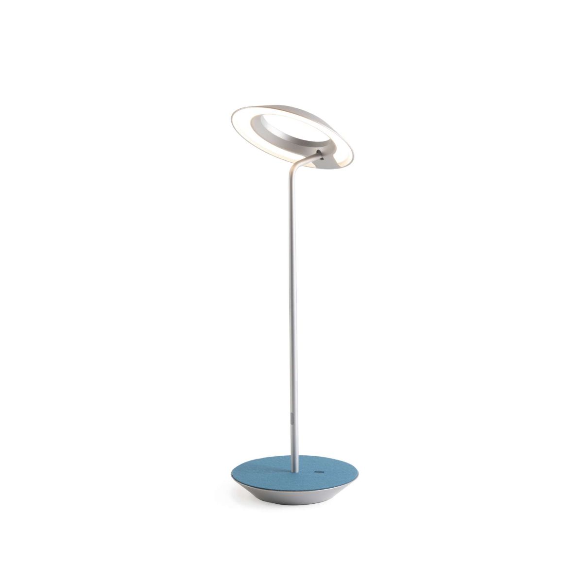 Royyo Silver With Azure Felt Modern LED Desk Lamp with USB Port - Bees Lighting