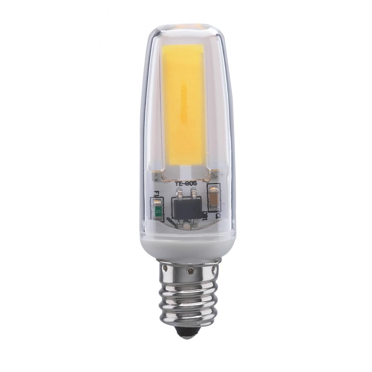 T4 Mini LED Bulb, 4 Watt, 480 Lumens, 3000K, E12 Candelabra Base, Clear Finish - Bees Lighting
