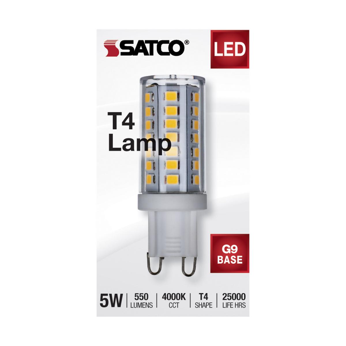 T4 Mini LED Bulb, 5 Watts, 550 Lumens, 4000K, G9 Base, Clear Finish, 120V - Bees Lighting