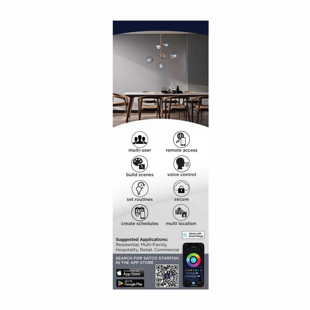 Starfish B11 WiFi Smart LED Bulb, 4W. 300Lm, RGB & Tunable White, Candelabra Base - Bees Lighting