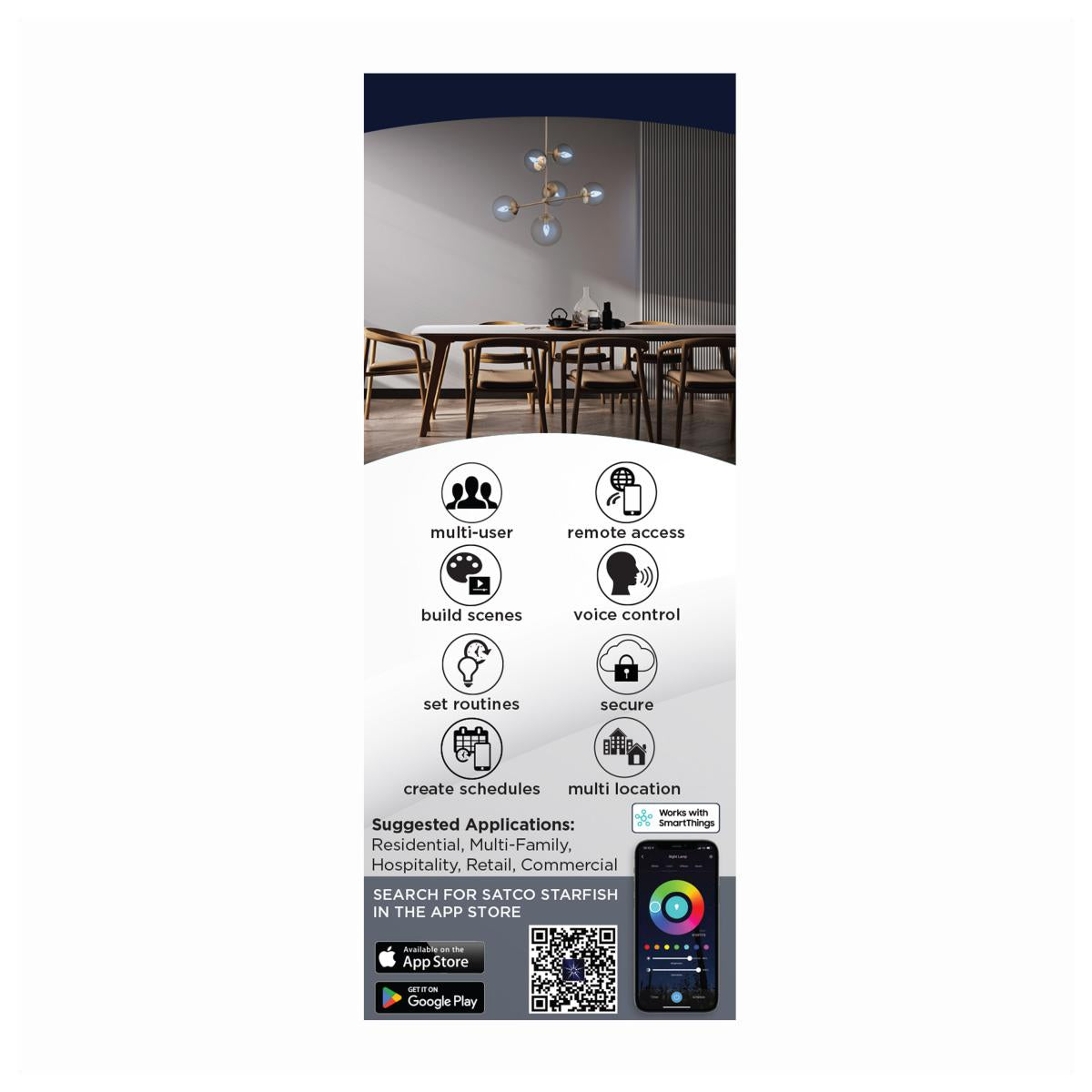 Starfish B11 WiFi Smart LED Bulb, 4W, 300Lm, RGB & Tunable White, Medium Base - Bees Lighting